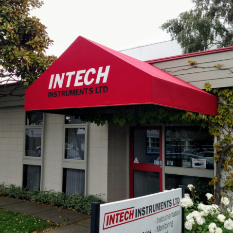 Initech. I mean, Intech. Red awning present. Stapler status unknown.