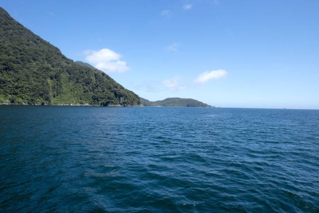Milford Sound opens to the Tasman Sea