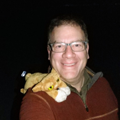 My traveling mountain lion friend Griffith joined me. Neither of us tends to look very good at 4am.