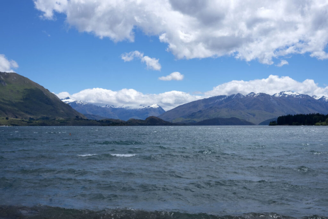 Lake Wanaka: a clear spot surrounded by clouds