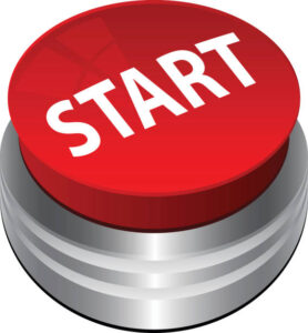 Red start push button - illustration