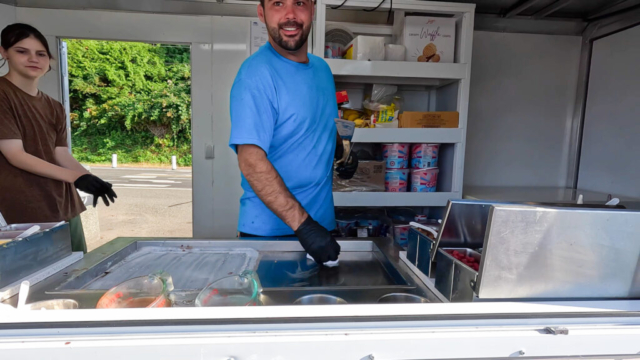 Old friends at Ice Cream Dreams in Qualicum Beach