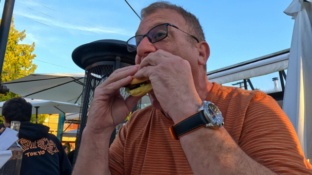 Birthday burger at Shed Restaurant in Tofino!