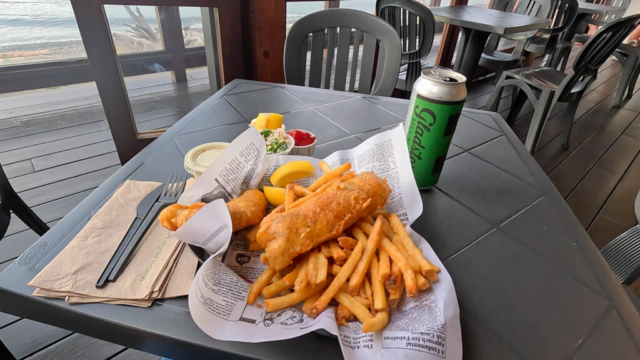 Fish and Chips at Shore Restaurant in Qualicum Beach